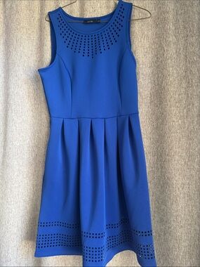 Apt. 9 Royal Blue Laser-Cut Fit & Flare Mini Dress w/ pockets